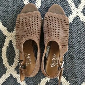 Brown Franco Sarto Perforated Sandals (NWT)